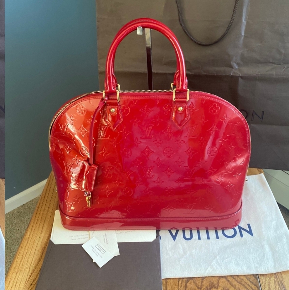 Louis Vuitton Monogram Vernis Alma GM (Rose pop color) - Picture 3 of 17